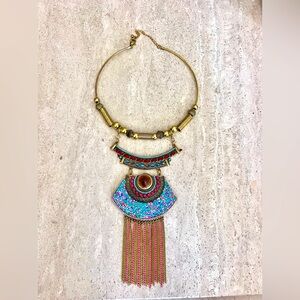 Buena Onda - Nayarit one of a kind handmade brass beaded necklace.